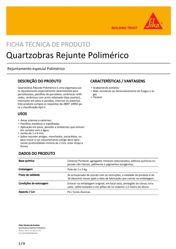 Rejunte Polimérico Quartzobrás Bronze 3kg - Imagem 5