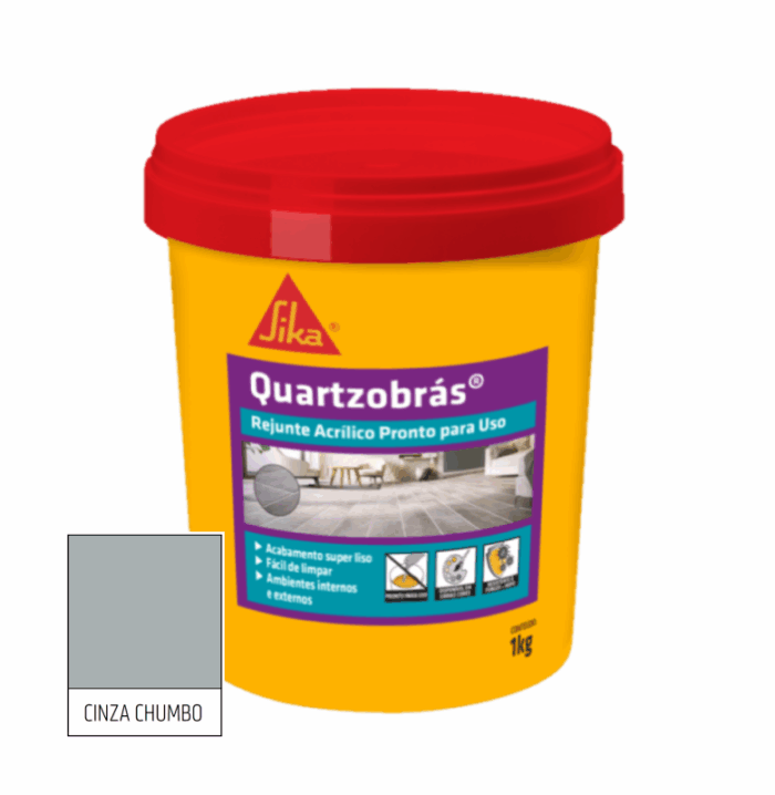 Rejunte Acrílico Cinza Chumbo Quartzobrás 1kg - Imagem 1