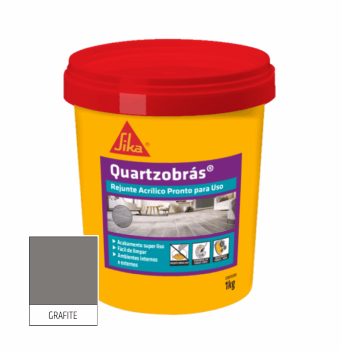 Rejunte Acrílico Grafite Quartzobrás 1kg - Imagem 1