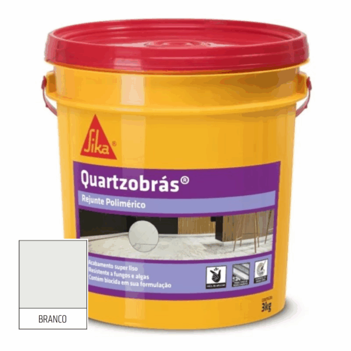 Rejunte Polimérico Quartzobrás Branco 3kg - Imagem 1