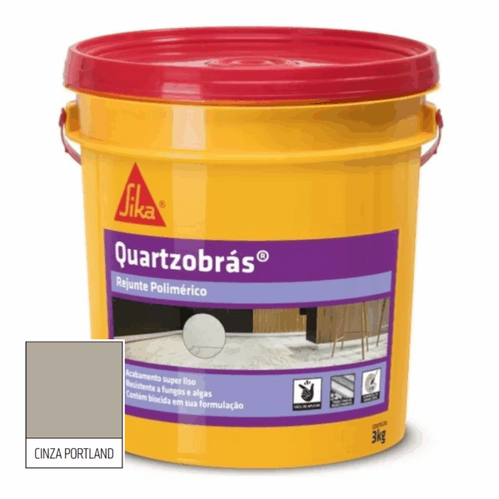 Rejunte Polimérico Quartzobrás Cinza Portland 3kg - Imagem 1