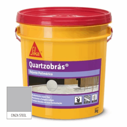 Rejunte Polimérico Quartzobrás Cinza Steel 3kg