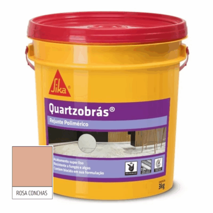 Rejunte Polimérico Quartzobrás Rosa Conchas 3kg - Imagem 1