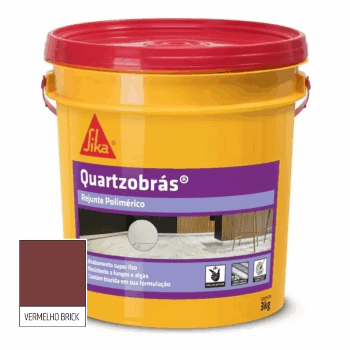Rejunte Polimérico Quartzobrás Vermelho Brick 3kg - Imagem 1