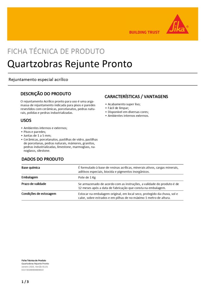 Rejunte Acrílico Cinza Chumbo Quartzobrás 1kg - Imagem 5